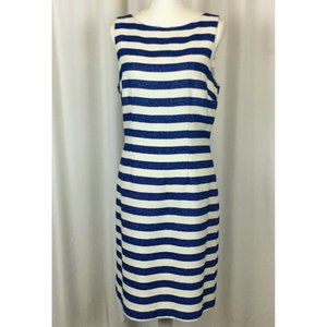 Chetta B Sheath Dress Womens Blue And White Sz 12